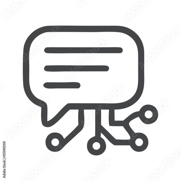 Obraz AI Chatbot Neural Network Vector Icon