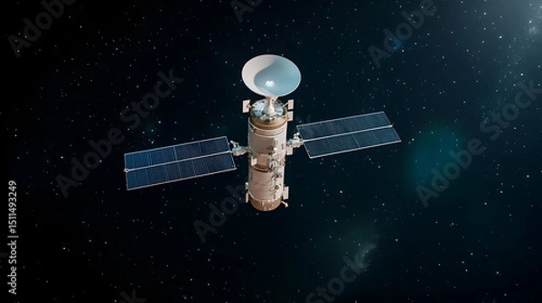 Fototapeta Digital Illustration Of Satellite In Outer Space