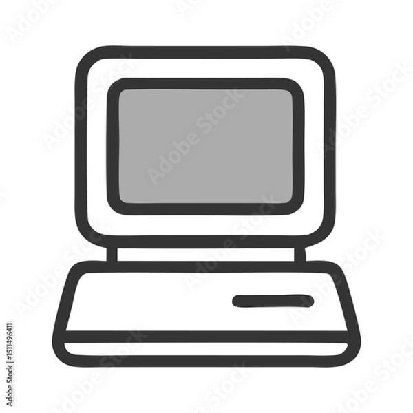 Obraz Retro Computer Icon: Vintage Tech Illustration