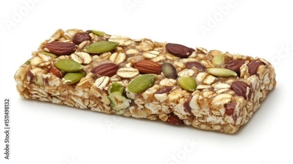 Obraz Delicious Nutty and Seed Granola Bar,  Perfect for a Healthy Snack or Breakfast