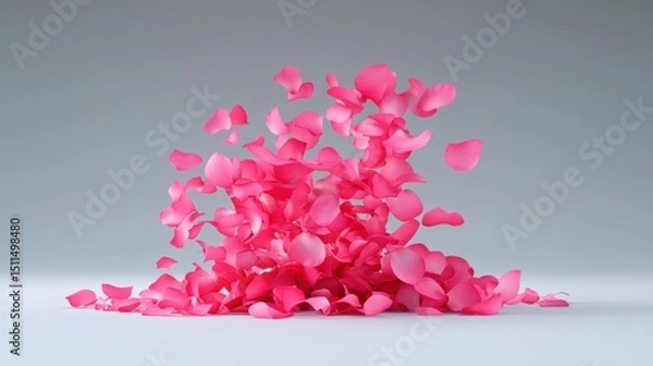 Obraz Falling Rose Petals: A Symphony of Pink