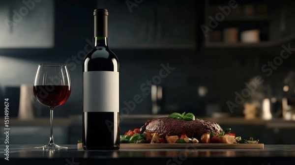 Obraz Aromatic Roasted Beef with Red Wine