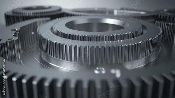 Obraz Intricate Metal Gear System: Precision Engineering and Mechanical Marvel