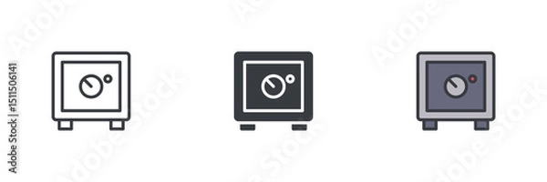Fototapeta Safe box different style icon set