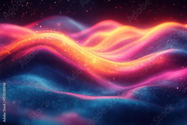 Fototapeta Colorful waves on abstract background.