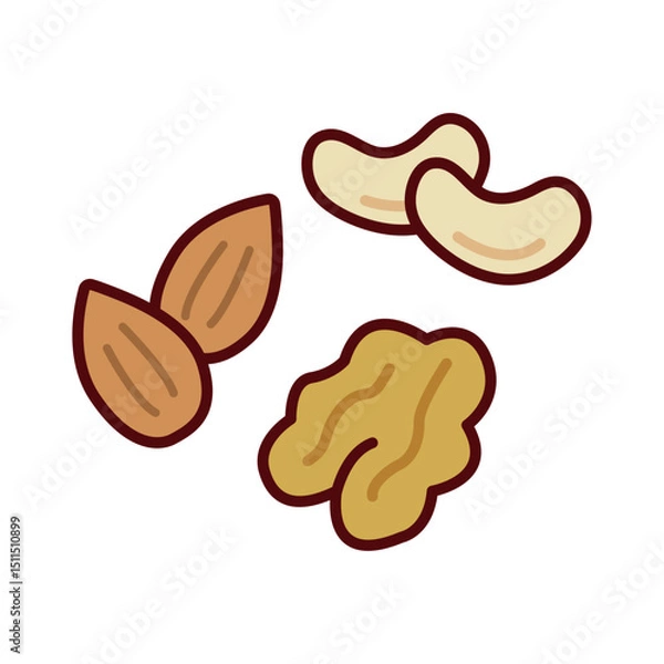 Obraz シンプルなミックスナッツのイラスト