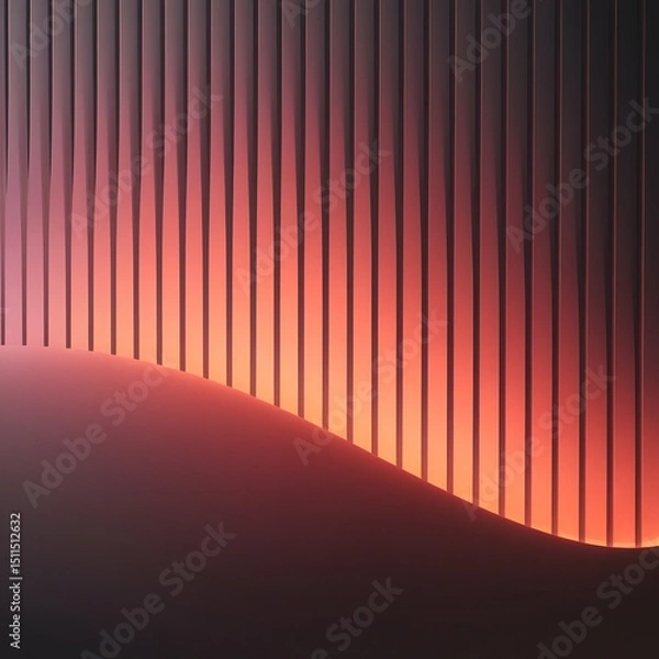 Obraz Modern Abstract Vertical Stripes Background with Warm Sunset Gradient and Silk-Like Shimmer