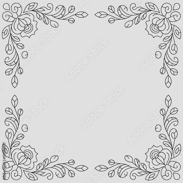 Obraz Decorative vintage frames and borders. Vector design. floral ornament.