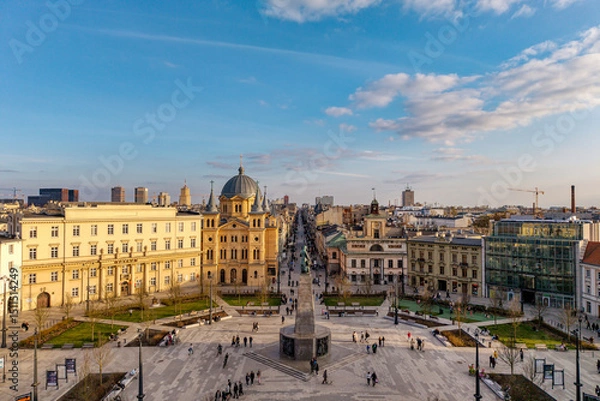 Fototapeta The city of Łódź - view of Freedom Square. Lodz, Poland.	