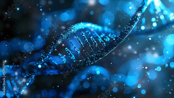 Fototapeta Ultra HD glittering double helix background DNA poster shining DNA molecular wallpaper RNA banner double helix background image
