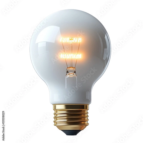 Fototapeta A minimalist image showcasing a glowing vintage-style led light bulb emitting warm light