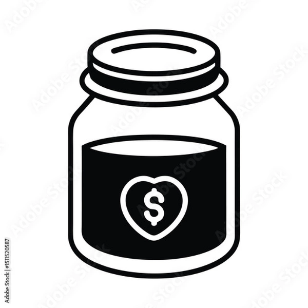 Fototapeta outlined online fundraising donation jar.eps
