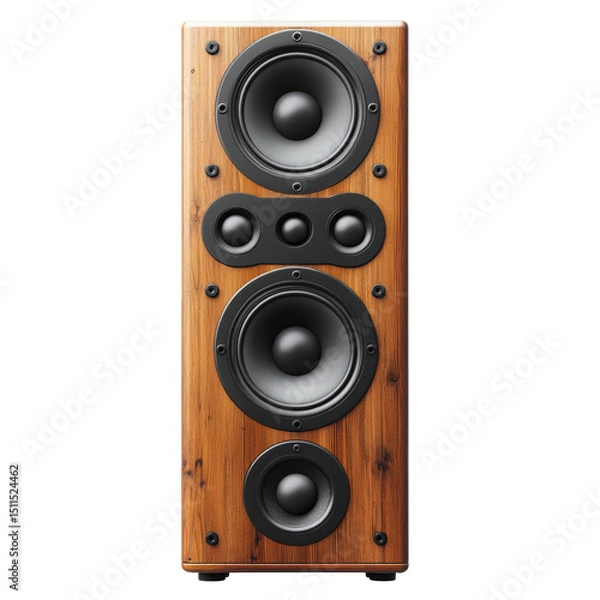Fototapeta High-Quality Wooden Loudspeaker with Multiple Drivers for Enhanced Audio Fidelity