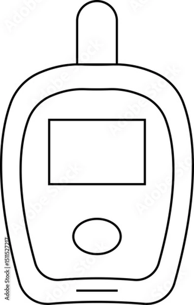 Fototapeta glucose in blood icon. Glucometer with monitor for meter sugar in diabetes. Tester, device for test of glucose level. High diabetic or hypoglycemia. Sign of mellitus. Symbol of hyperglycemia.