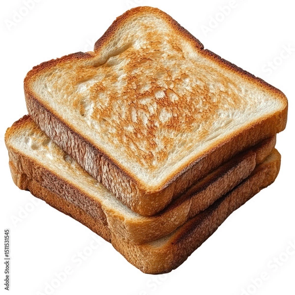 Fototapeta Golden perfection: Stack of freshly toasted bread slices for breakfast treat