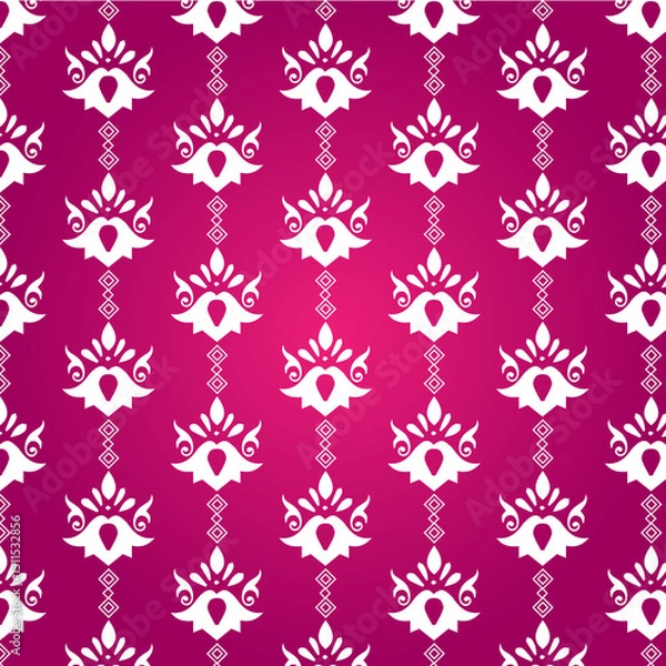 Fototapeta seamless pattern with pink flowers