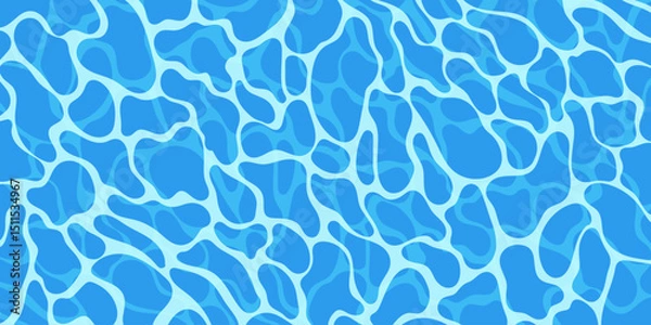 Fototapeta Blue water surface background. Summer sea waves abstract design with sun light reflection effect