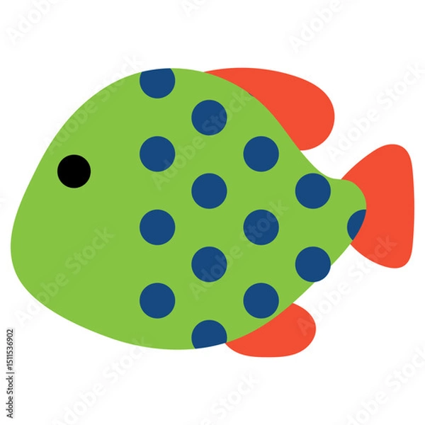 Fototapeta Fish Flat Illustration