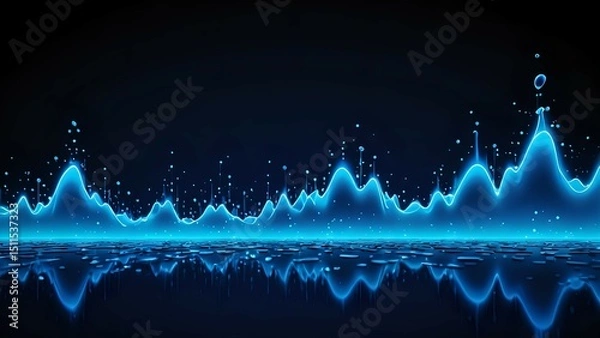Obraz tent in the mountains, abstract background with glowing lines, glowing neon frame, abstract blue wave, abstract red background