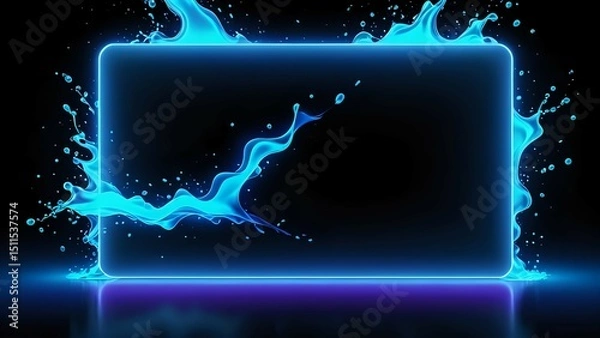 Obraz tent in the mountains, abstract background with glowing lines, glowing neon frame, abstract blue wave, abstract red background