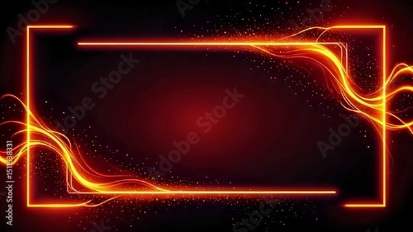 Obraz tent in the mountains, abstract background with glowing lines, glowing neon frame, abstract blue wave, abstract red background