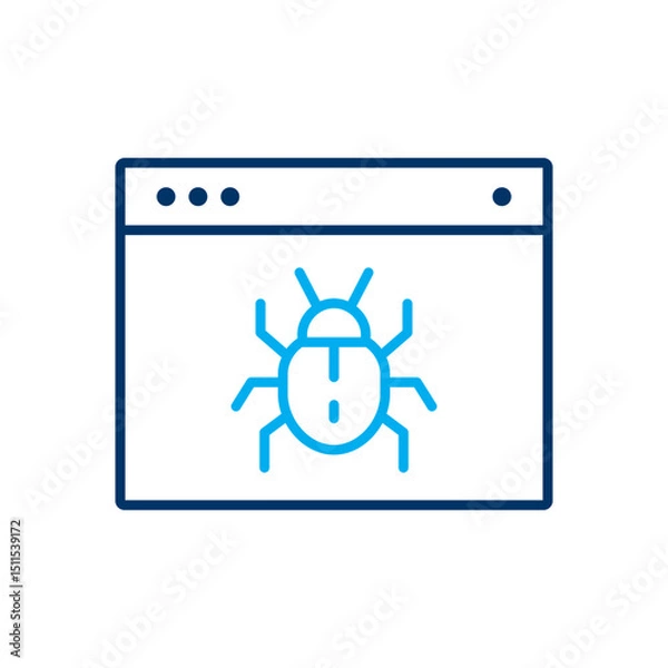 Obraz Cyber attack icon. Vector illustration. Editable stroke.