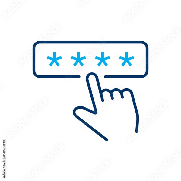Obraz Password input icon. Vector illustration. Editable stroke.
