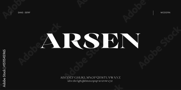 Fototapeta Arsen minimal modern alphabet fonts. Typography minimalist urban digital fashion future creative logo font. vector illustration