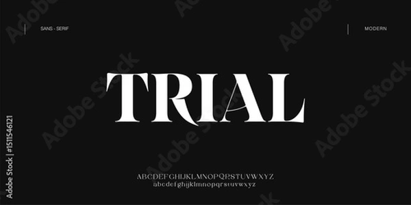 Fototapeta Trial  Creative font. Modern abstract digital tech font. Logo creative font, type, technology, movie, digital, music, movie. Fonts and illustration in vector format.