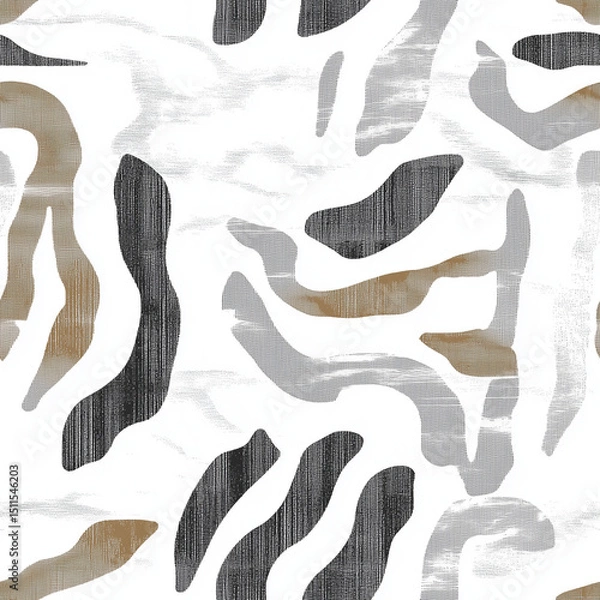 Fototapeta Halftone Monochrome Grunge Vertical Lines Texture: Chaotic Graphic Pattern, Illustration, Seamless Pattern, Earth Tones, Taupe Tones, Abstract Geometric Decorative Background With Straight Stripes