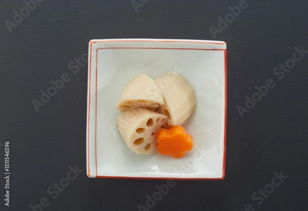 Obraz おせち料理_蓮根煮
