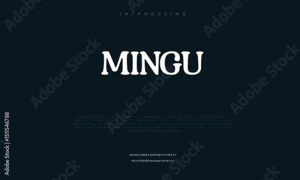 Fototapeta Mingu  is Modern Bold Font. Sans Serif Font. Regular Italic Uppercase Lowercase Typography urban style alphabet fonts for fashion, sport, technology, digital, movie, logo design, vector illustration