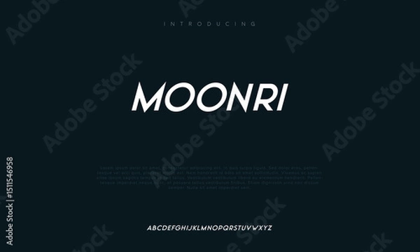 Fototapeta Moonri Elegant Font Uppercase Lowercase and Number. Classic Lettering Minimal Fashion Designs. Typography modern sans serif fonts regular decorative vintage concept. vector illustration