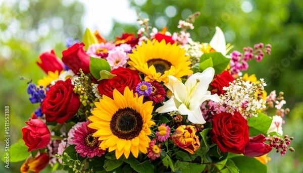 Fototapeta World's Most Beautiful Flowers – Hyper-Realistic Bouquet
