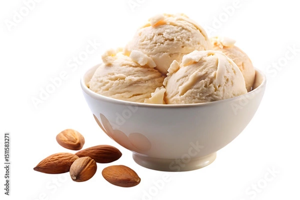 Obraz bowl of almond ice cream image isolated on transparent