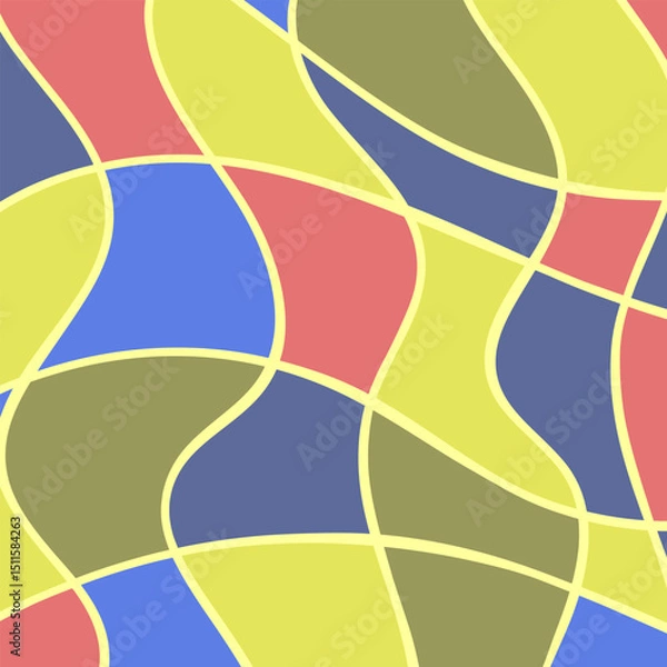 Fototapeta Abstract wavy cross line texture. Groovy hippie background. Wave, swirl, twirl pattern in trendy retro psychedelic style. Y2k aesthetic. pastel color illustration