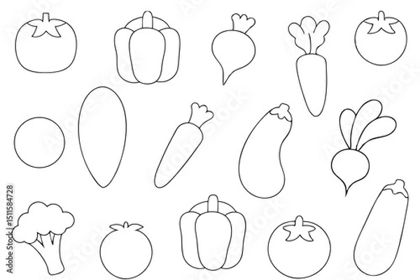 Obraz set of vegetables icons