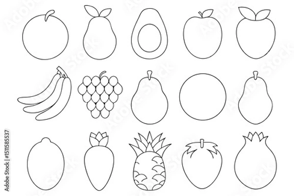 Obraz set of fruits and vegetables