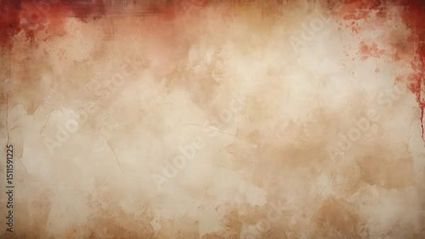 Fototapeta Distressed parchment background with warm neutral colors and textures, reminiscent of aged paper and old world aesthetics
