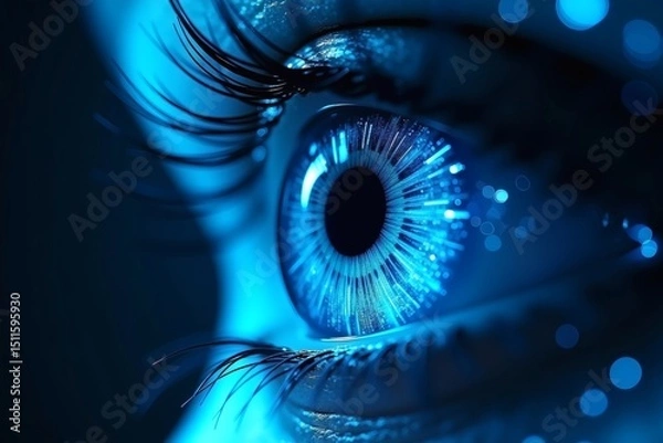 Fototapeta AI Vision in Healthcare, Security, Robotics, Marketing & Automation – Artificial Intelligence Eye Technology