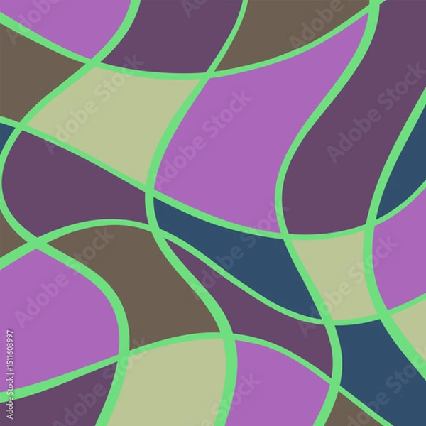 Fototapeta Abstract wavy line poster background. texture print of minimal modern shapes and forms, contemporary backdrop for banners and covers. 