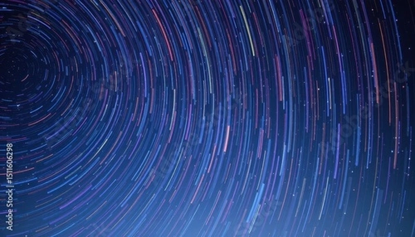 Fototapeta star trails in motion across blue abstract gradient symbolizing unity strength and fourth of july freedom celebration