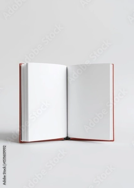 Obraz Minimal white open book hardcover mockup. book mockup. 
