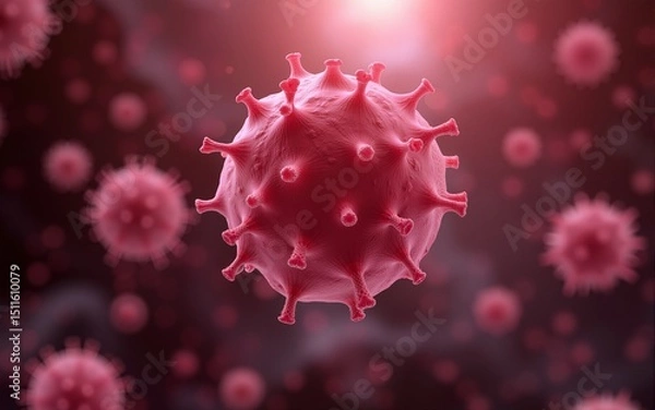 Fototapeta Leukemia and Cancer in the blood outbreak and treatment for malignant cells in a human body caused by carcinogens and genetics with a cancerous cell as an immunotherapy or lymphoma symbol and oncology