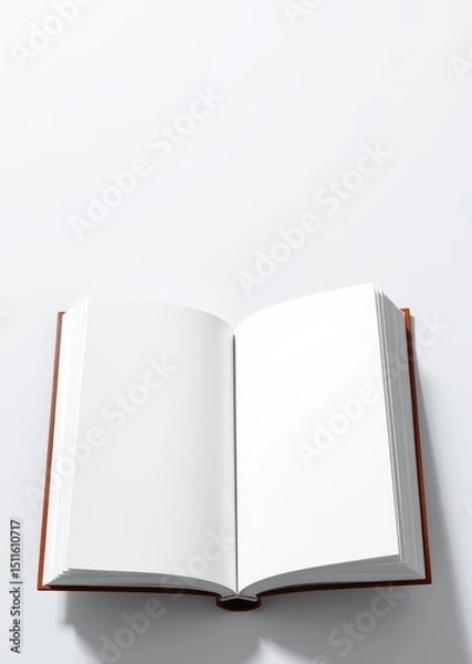 Obraz Open blank book with white pages on transparent background. book mockup. 
