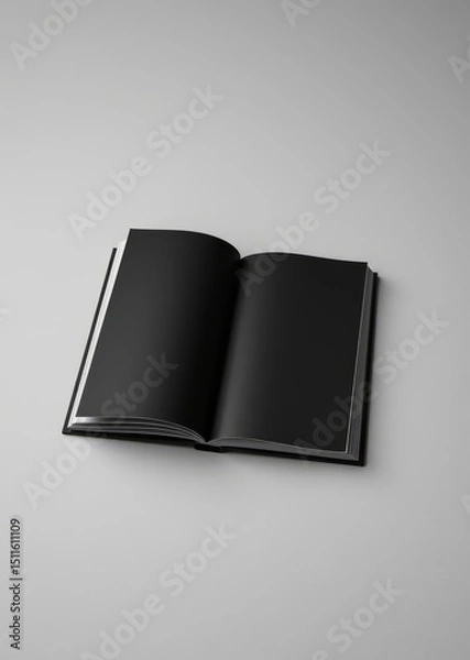 Obraz Empty black book on gray background. book mockup. 