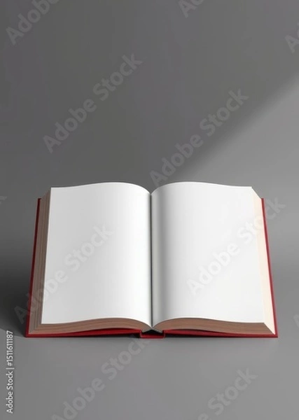 Fototapeta Mockup blank open book in the middle, with realistic shadows, a standard object for reading, for presentation of design, advertising. book mockup. 