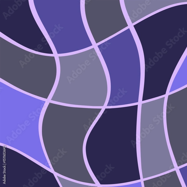 Fototapeta Abstract pattern graphic poster. Funky cross line wavy texture print design, contemporary background minimal bold form geometry shapes colorful ornament.