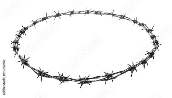Fototapeta barbed wire isolated on white