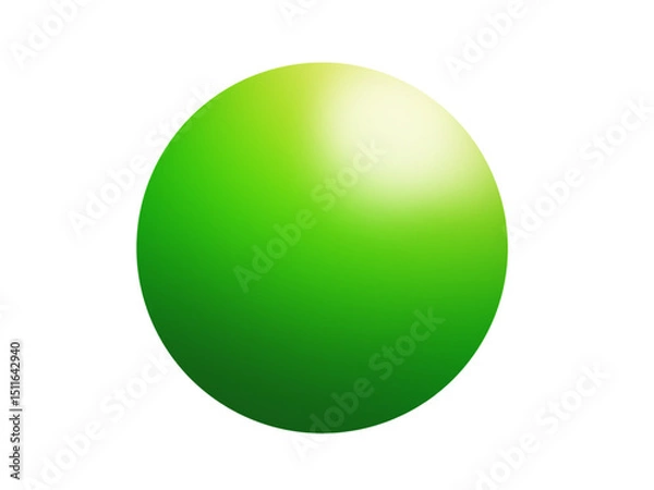 Fototapeta Green ball 3D. illustration without background. Object for use in various graphic design works.